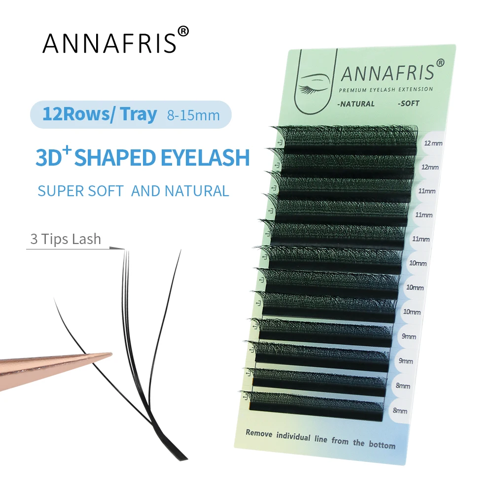 Lash Fan Volume - Annafris 3d w três núcleos extensão