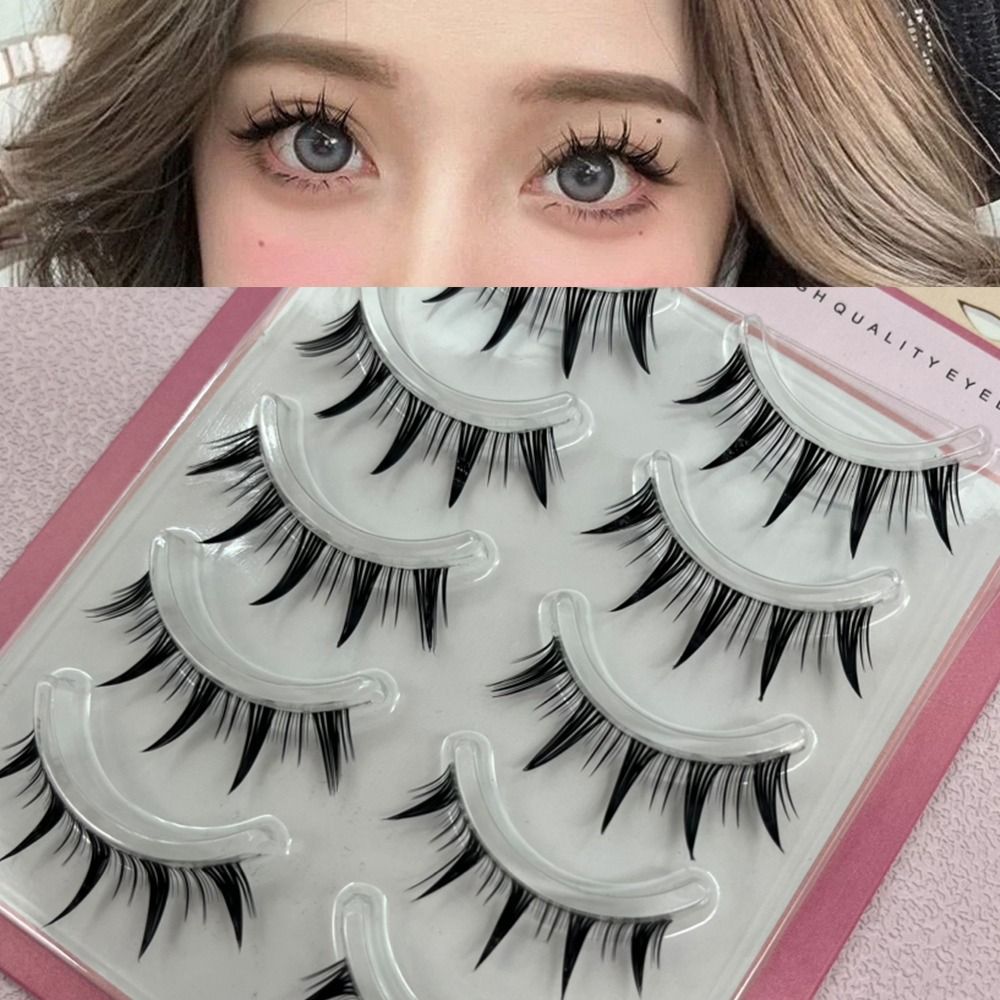 Eyelash Extension Wet Look - 5 pares pacote japonês cosplay cílios