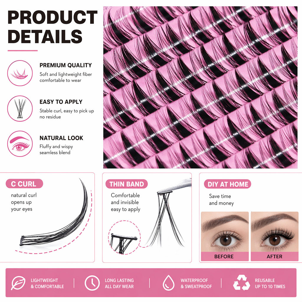 QIUNING Cílios em Tufos Kit de - Eyelash Extension Wet Look avaliação e preço