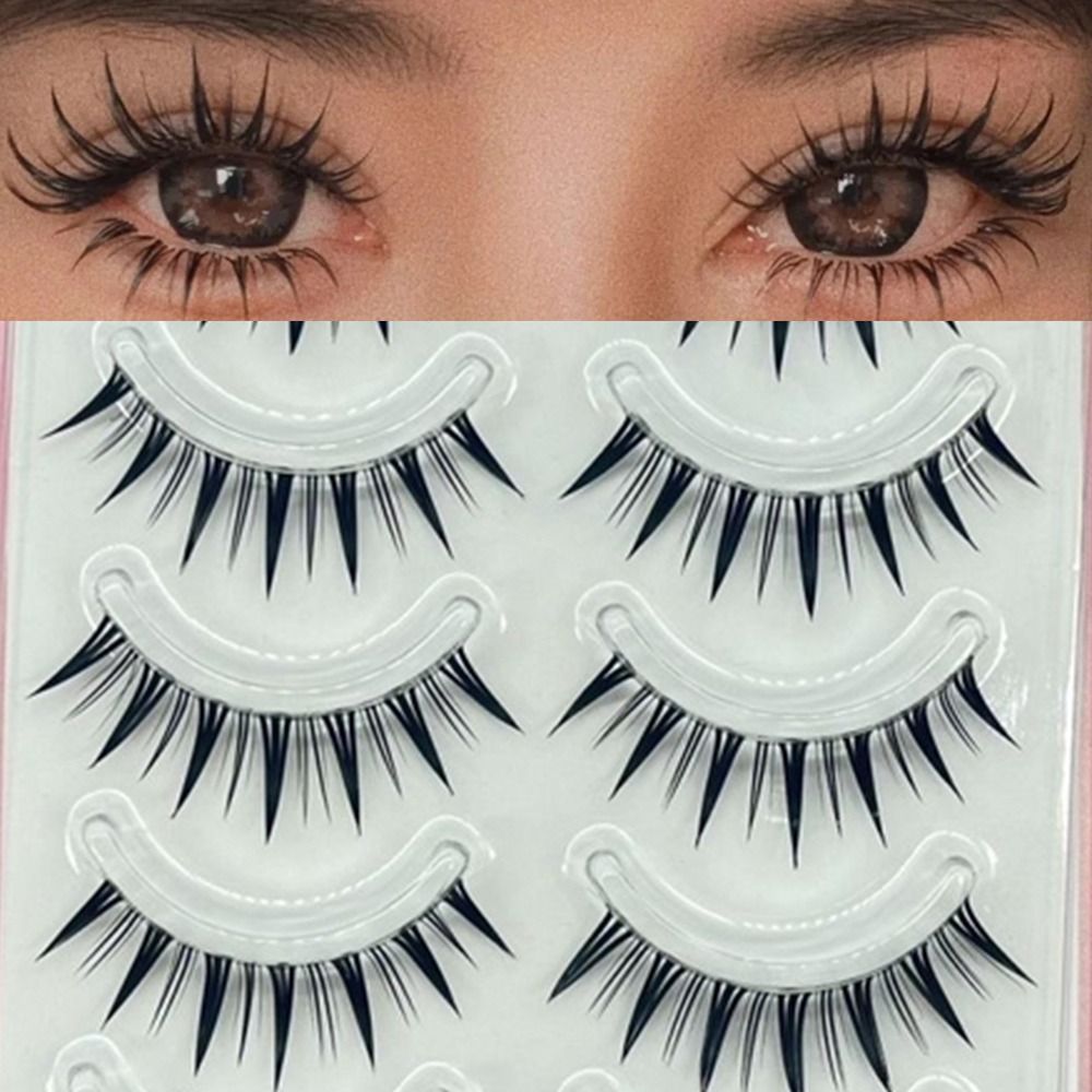 5 pares pacote japonês cosplay - Eyelash Extension Wet Look avaliação e preço