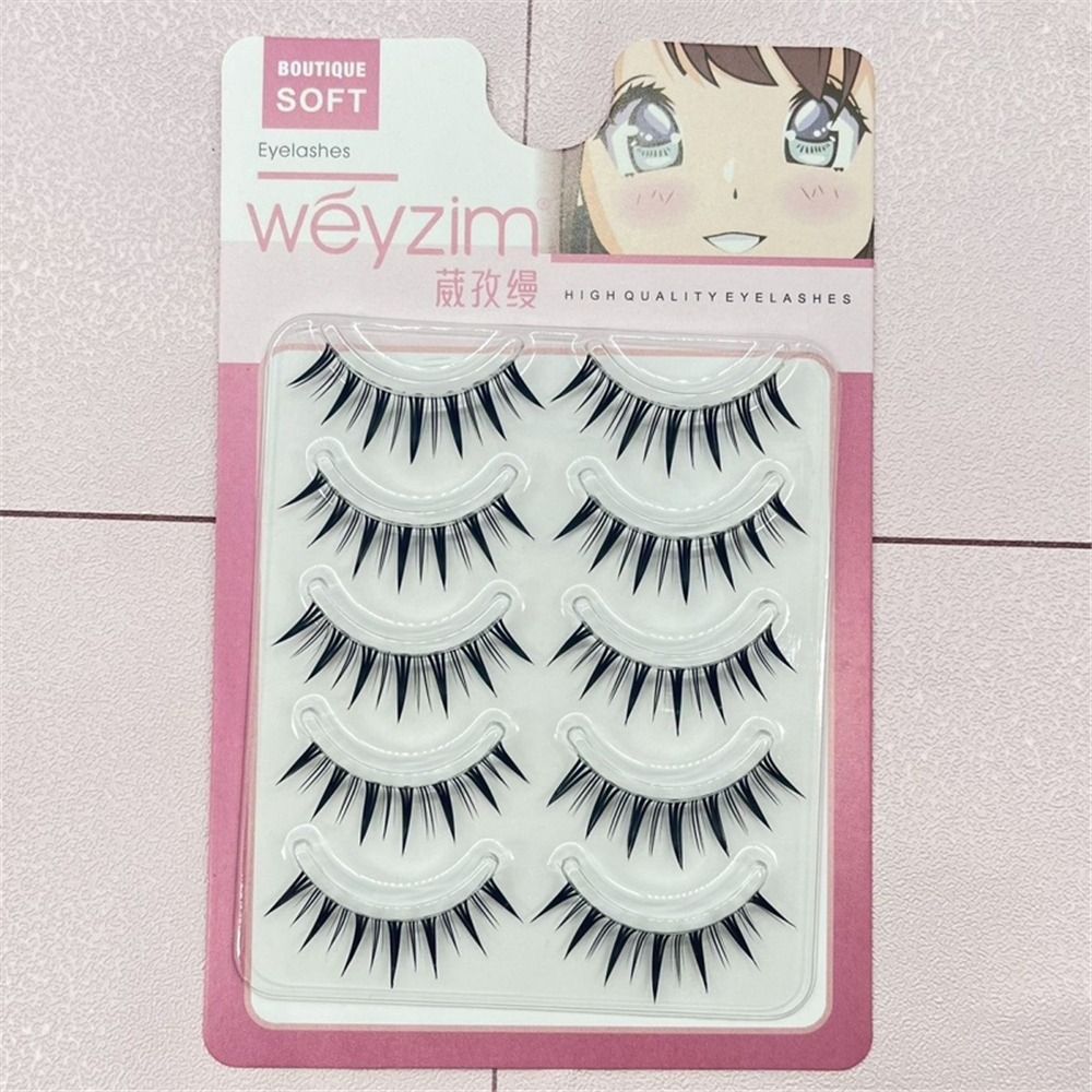5 pares pacote japonês cosplay - Eyelash Extension Wet Look avaliação e preço